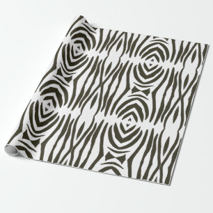 Cadeau Papier à enveloppement Abstrait noir blanc Zèbre