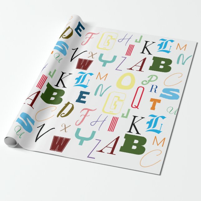 Cadeau Papier à enveloppement Alphabet (Déroulé)