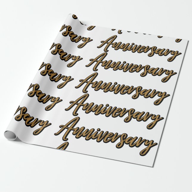 Cadeau Papier à enveloppement Anniversaire d'or (Déroulé)