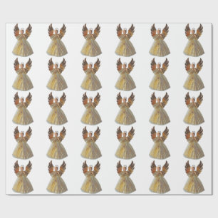 Cadeau Papier à enveloppement blanc Gold Angel