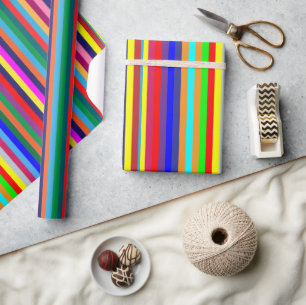 Cadeau Papier à enveloppement brillant Bande colorée