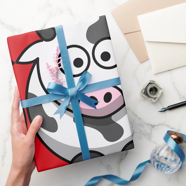 Cadeau Papier à enveloppement brillant pour vache à dessi (Créateur téléchargé)