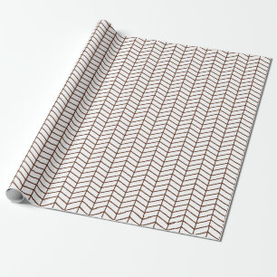 Cadeau Papier à enveloppement Chevron - Brown en blanc