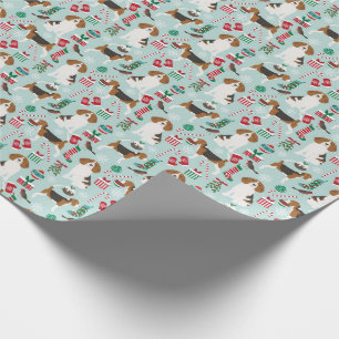 Cadeau Papier à enveloppement de chien de Noël Beagle