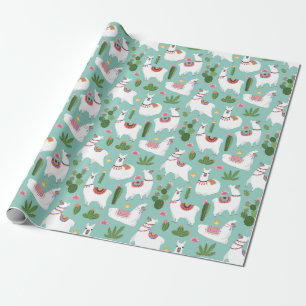 Cadeau Papier à enveloppement de lamas