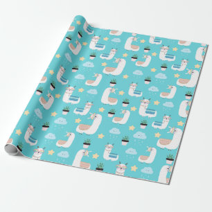 Cadeau Papier à enveloppement de lamas