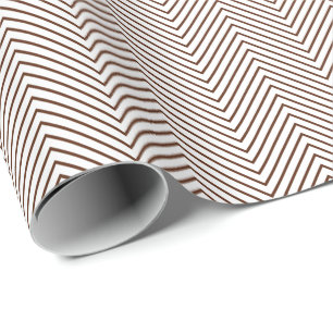 Cadeau Papier à enveloppement de ligne Chevron - Brown s