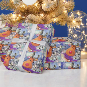 Cadeau Papier à enveloppement de Noël Joyeux renne - Drôl