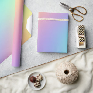 Cadeau Papier à enveloppement dégradé Pastel Rainbow
