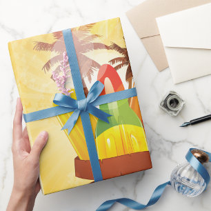 Cadeau Papier à enveloppement d'été tropical