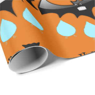 Cadeau Papier à enveloppement d'Halloween, Chat