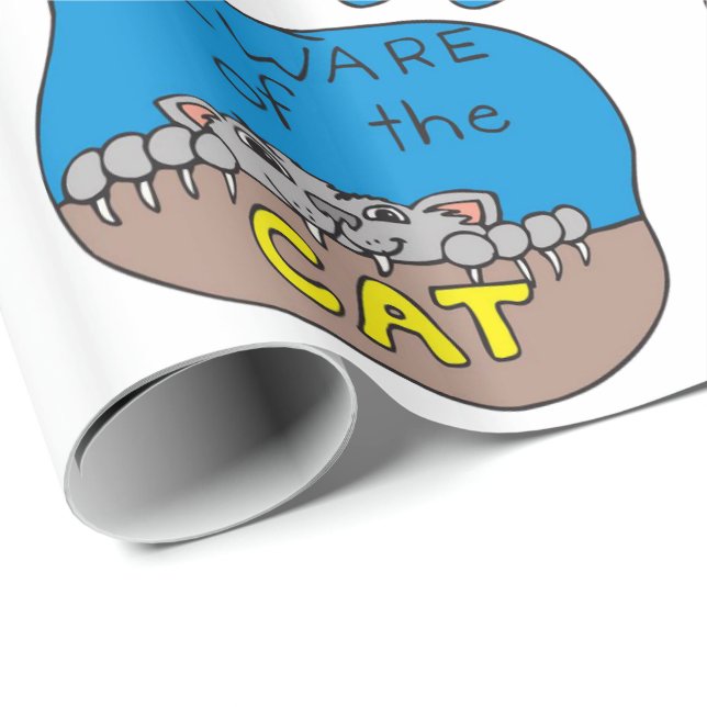 Cadeau Papier à enveloppement d'Halloween, Chat (Coin rond)