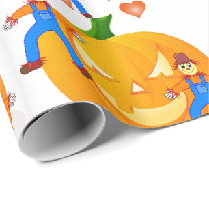 Cadeau Papier à enveloppement d'Halloween, Citrouille