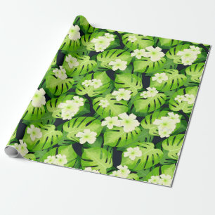 Cadeau Papier à enveloppement floral tropical