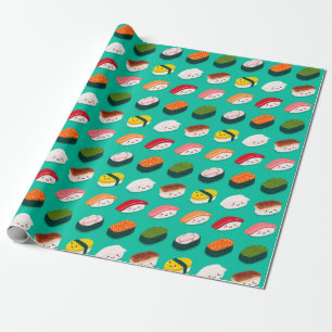Cadeau Papier à enveloppement Kawaii Sushi