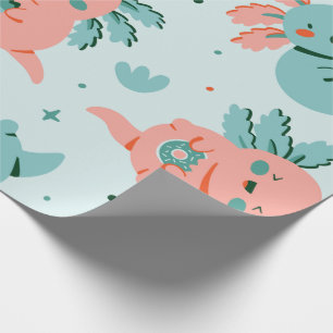 Cadeau Papier à enveloppement mignon Kawaii Axolotl
