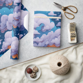 Cadeau Papier à enveloppement Motif Cloud