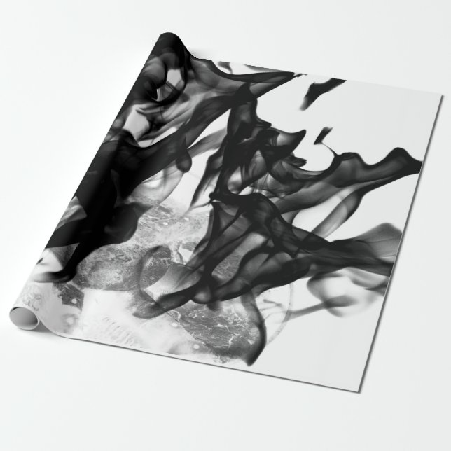 Cadeau Papier à enveloppement noir et blanc pour fumée (Déroulé)
