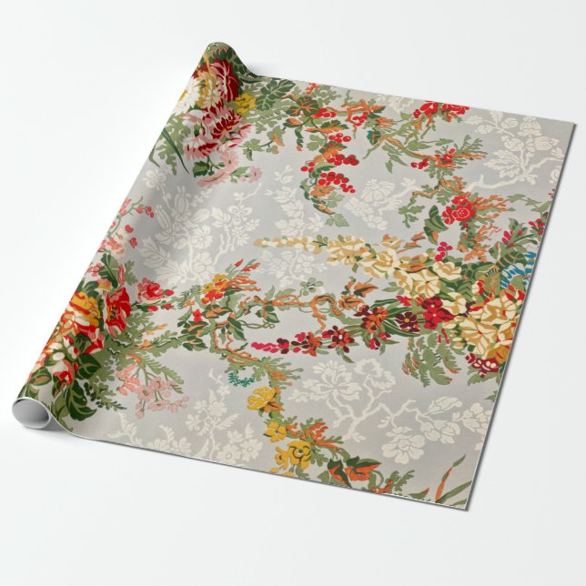 Cadeau Papier à enveloppement ou à découpage floral (Déroulé)