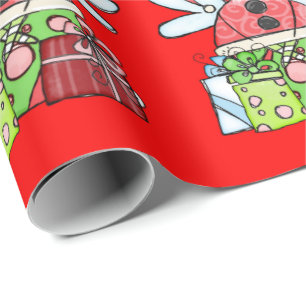 Cadeau Papier à enveloppement Père Noël Red Christmas Ang