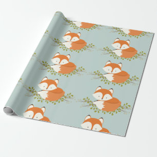 Cadeau Papier à enveloppement pour bébé de renard de b