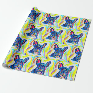 Cadeau Papier à enveloppement pour chien de taureau franç