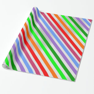 Cadeau Papier à enveloppement rayé coloré