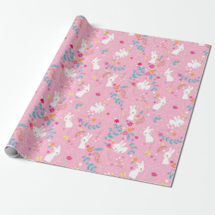 Cadeau Papier à enveloppement rose pour les lapins de pr