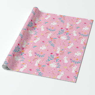 Cadeau Papier à enveloppement rose pour les lapins de pri
