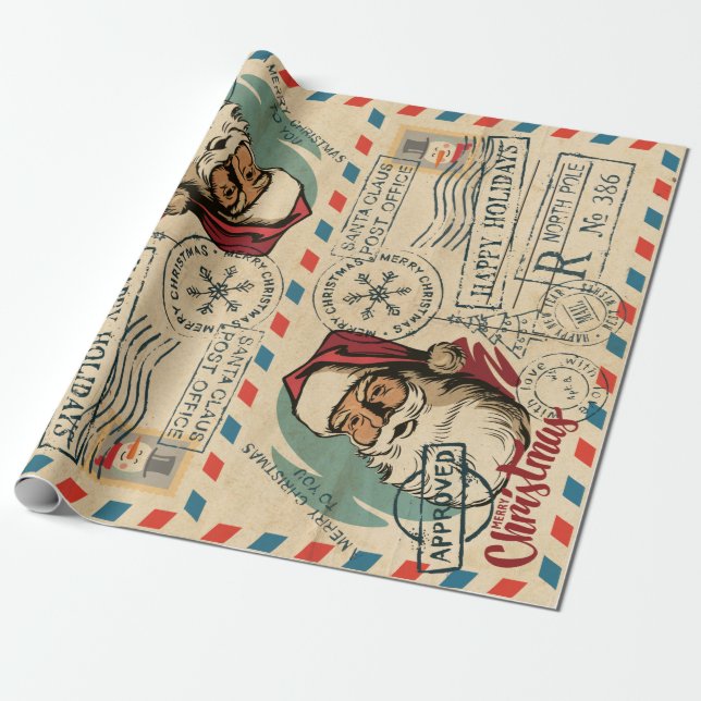 Cadeau Papier à enveloppement Vintage du Père Noël (Déroulé)
