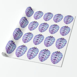 Cadeau Papier à enveloppement violet Pinecones
