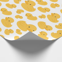 Papier à envelopper à motifs de canard jaune