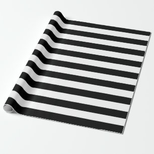 Cadeau Papier à envelopper avec bandes noires et blanches