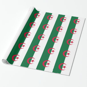 Cadeau Papier à envelopper avec Drapeau d'Algérie