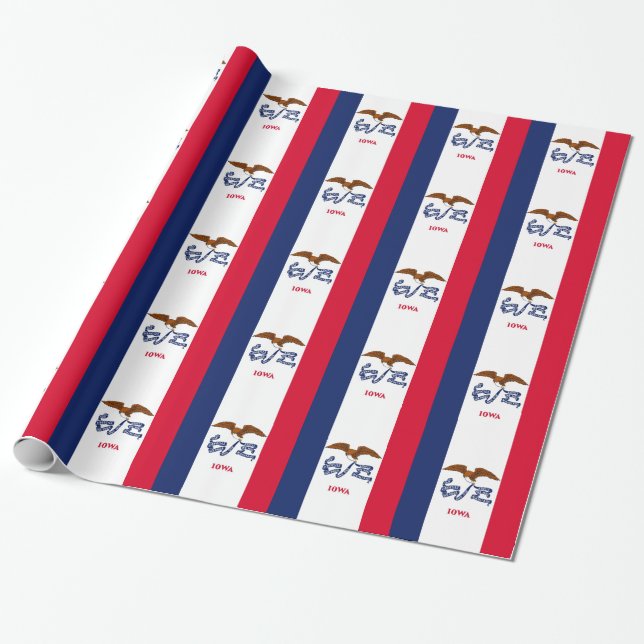 Cadeau Papier à envelopper avec Drapeau de l'Iowa (Déroulé)