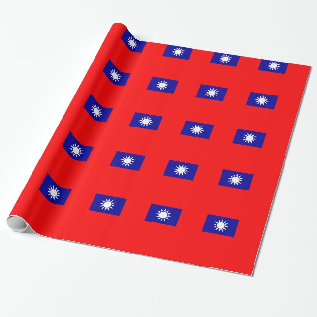 Cadeau Papier à envelopper avec Drapeau de Taïwan (Déroulé)