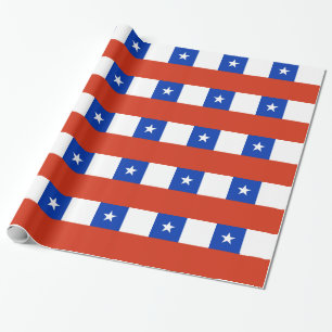 Cadeau Papier à envelopper avec Drapeau du Chili