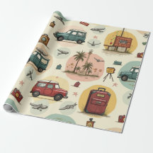Papier à envelopper avec Motif de voyage