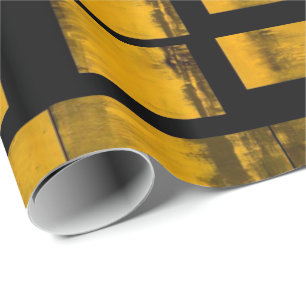 Cadeau Papier à envelopper brillant Brûlé jaune