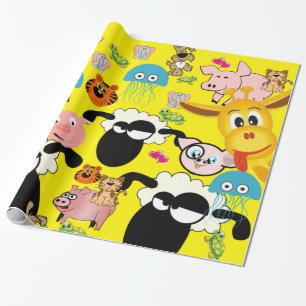Cadeau Papier à envelopper brillant, Chiens de Giraffe Ch