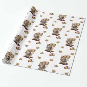 Cadeau Papier à envelopper brillant, Fil Condo Chat Chat 