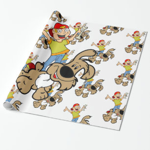 Cadeau Papier à envelopper brillant, os de chien