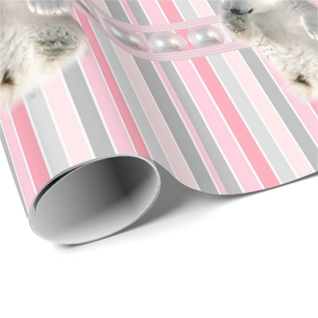 Cadeau Papier à envelopper brillant Ours polaire Bande ro (Coin rond)