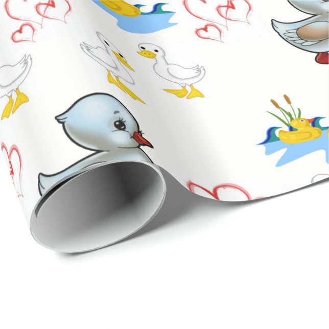 Cadeau Papier à envelopper Canards (Coin rond)