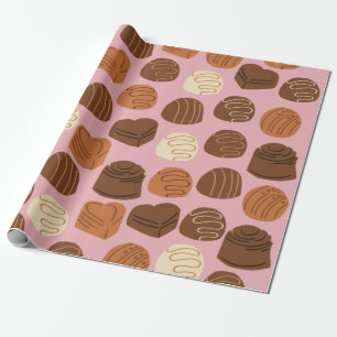 Cadeau Papier à envelopper de pralines au chocolat mûr
