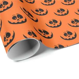Cadeau Papier à envelopper - Face Citrouille d'Halloween