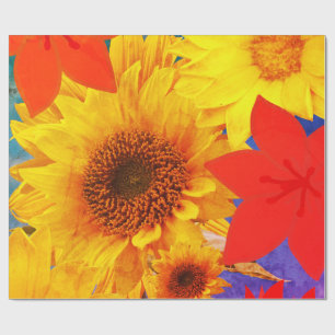 Cadeau Papier à envelopper Fleurs de soleil