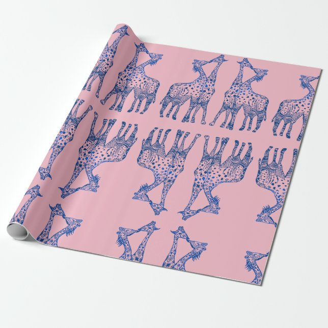 Cadeau Papier à envelopper Giraffes Cool (Déroulé)