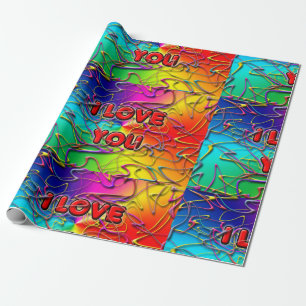Cadeau Papier à envelopper 'I Love You'