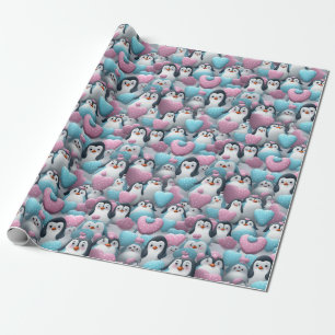 Cadeau Papier à envelopper - Pingouins à fierté transgenr